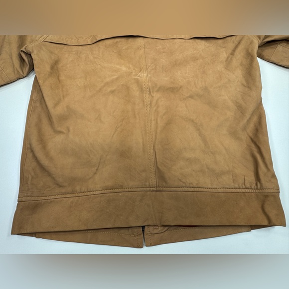 Surface to Air Seasaw Biker Jacket Tan Nubuck Leather Motorcycle Neck Straps M - Picture 7 of 16